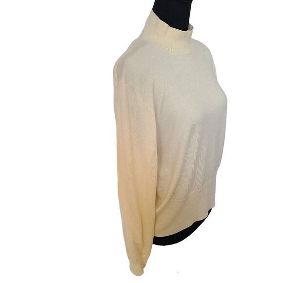 J Crew Light Yellow Mockneck Sweater Size L - Picture 4 of 13